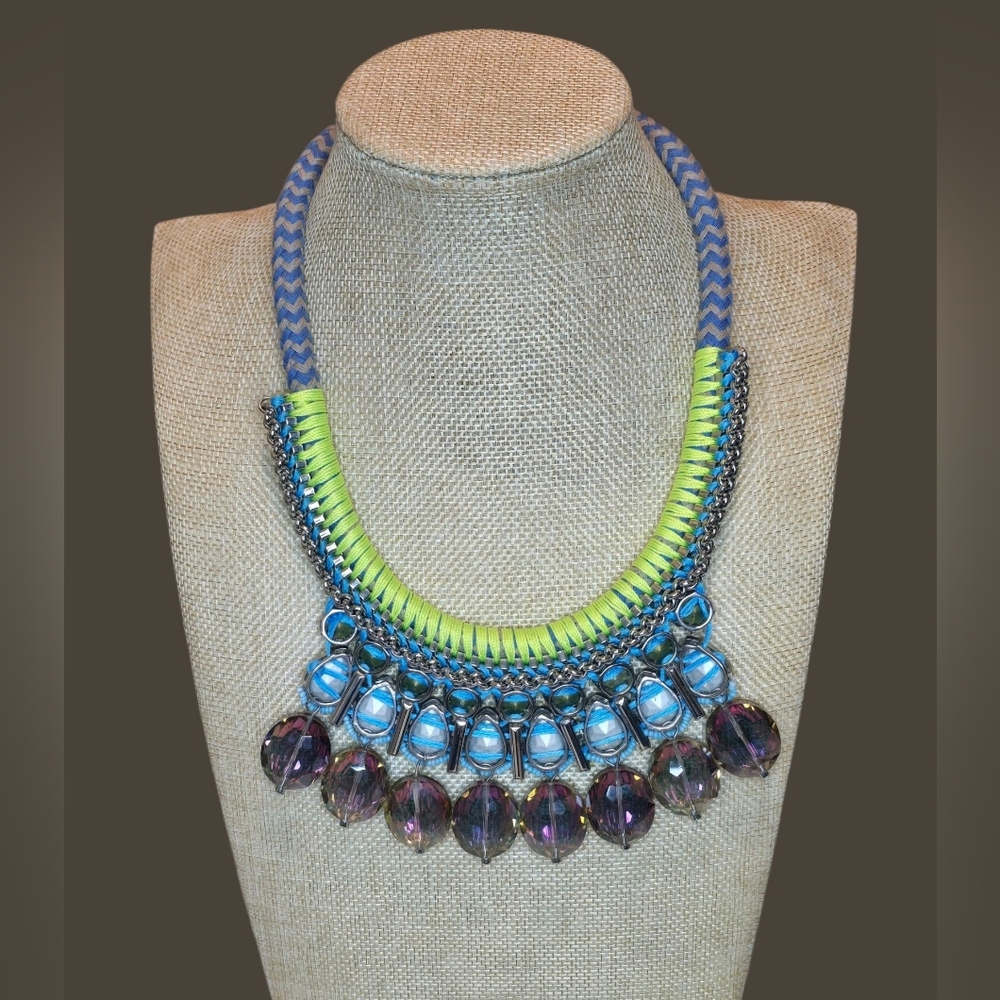 Lydell NYC Statement Necklace with Glass Rhinestones - Picture 7 of 8